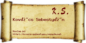 Kovács Sebestyén névjegykártya